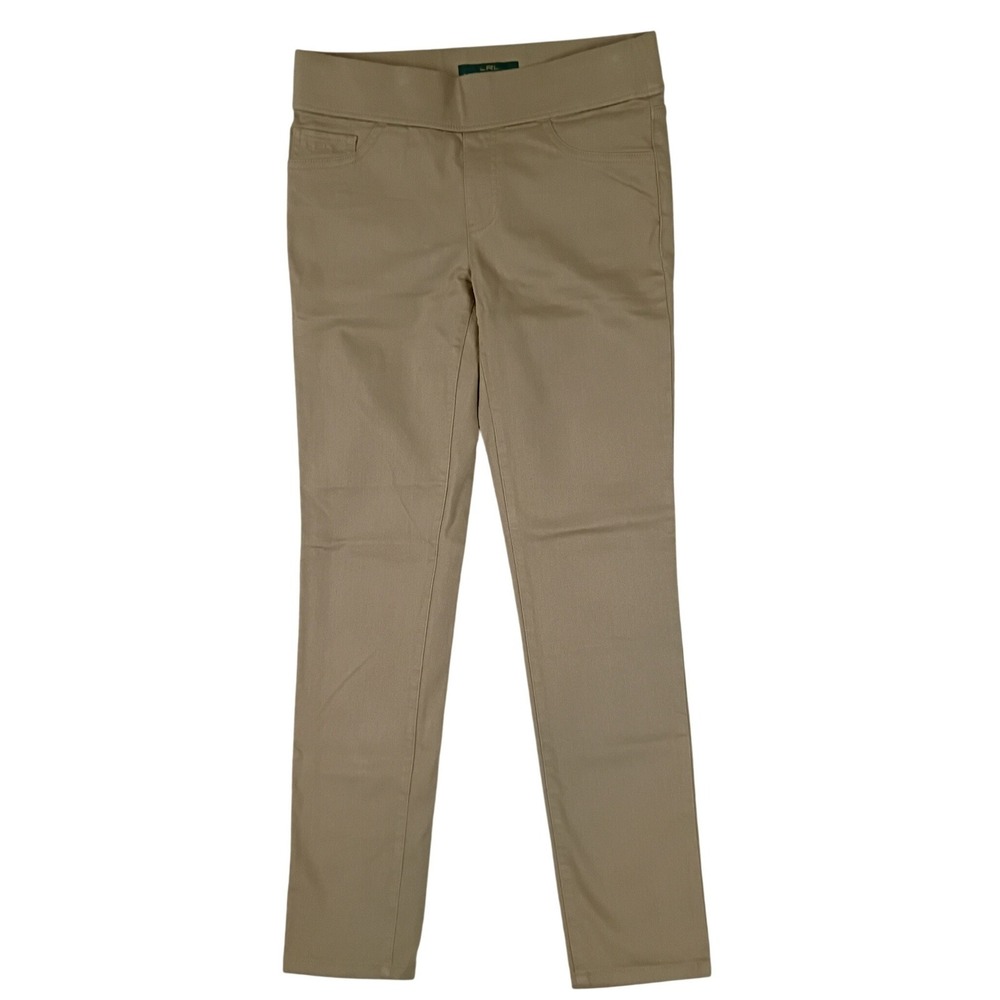 Lauren Ralph Lauren Pull On Skinny Pants Womens 4 30X29 Tan Khaki Stretch Office